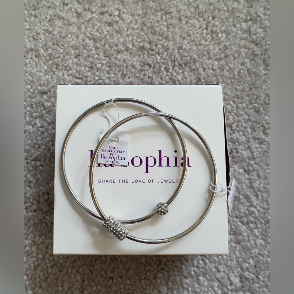 Lia Sophia silver bangle bracelets